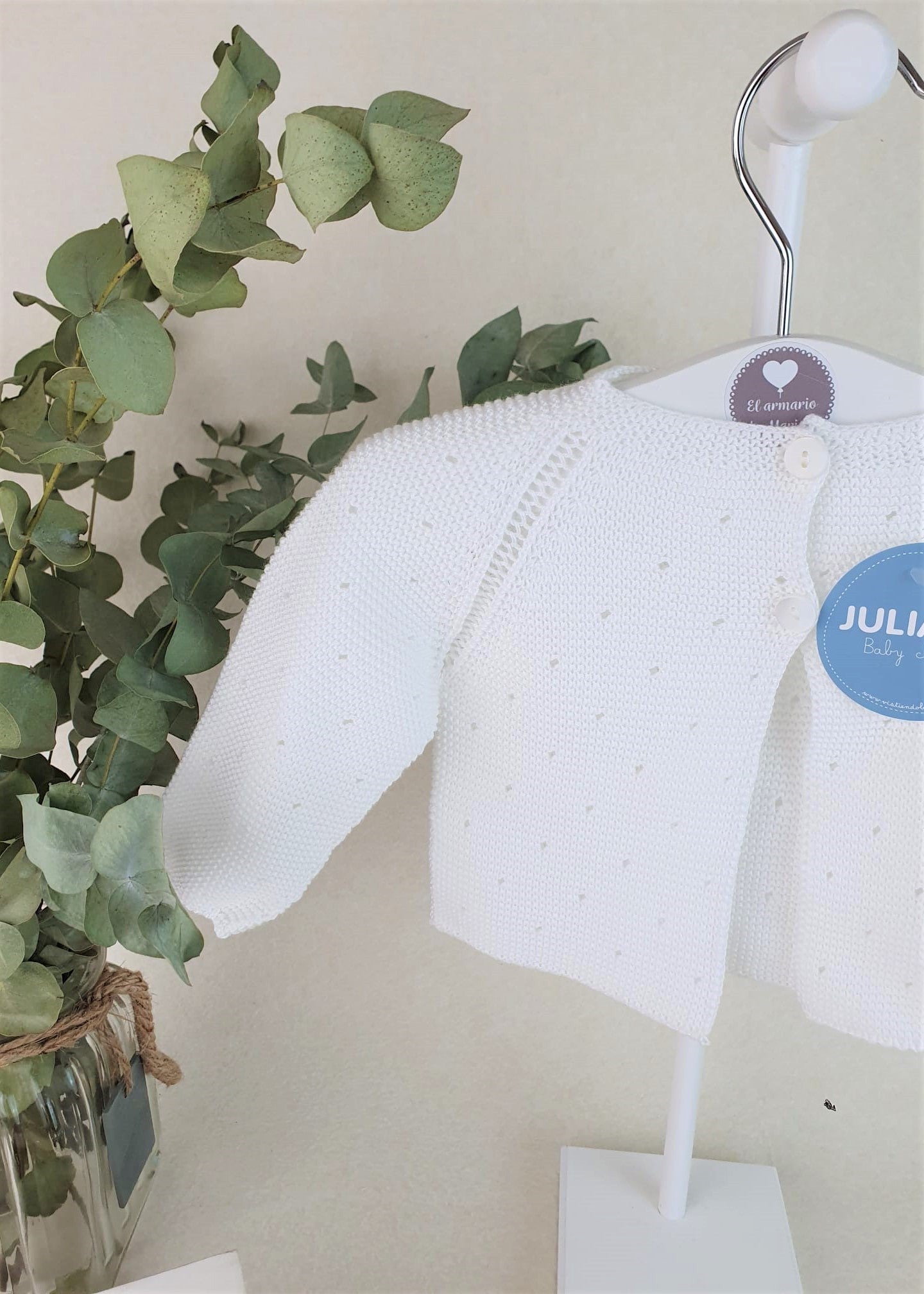 Chaqueta de hilo unisex con puntitos calados