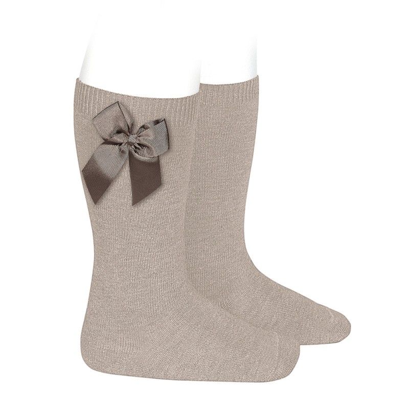 Calcetines altos algodón con lazo lateral