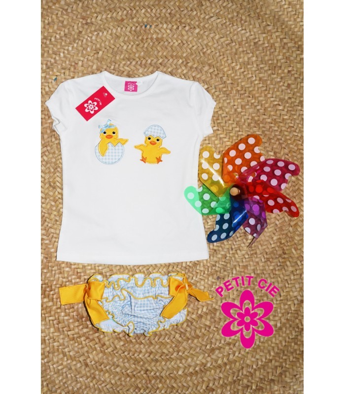 Conjunto de niña pollitos vichy