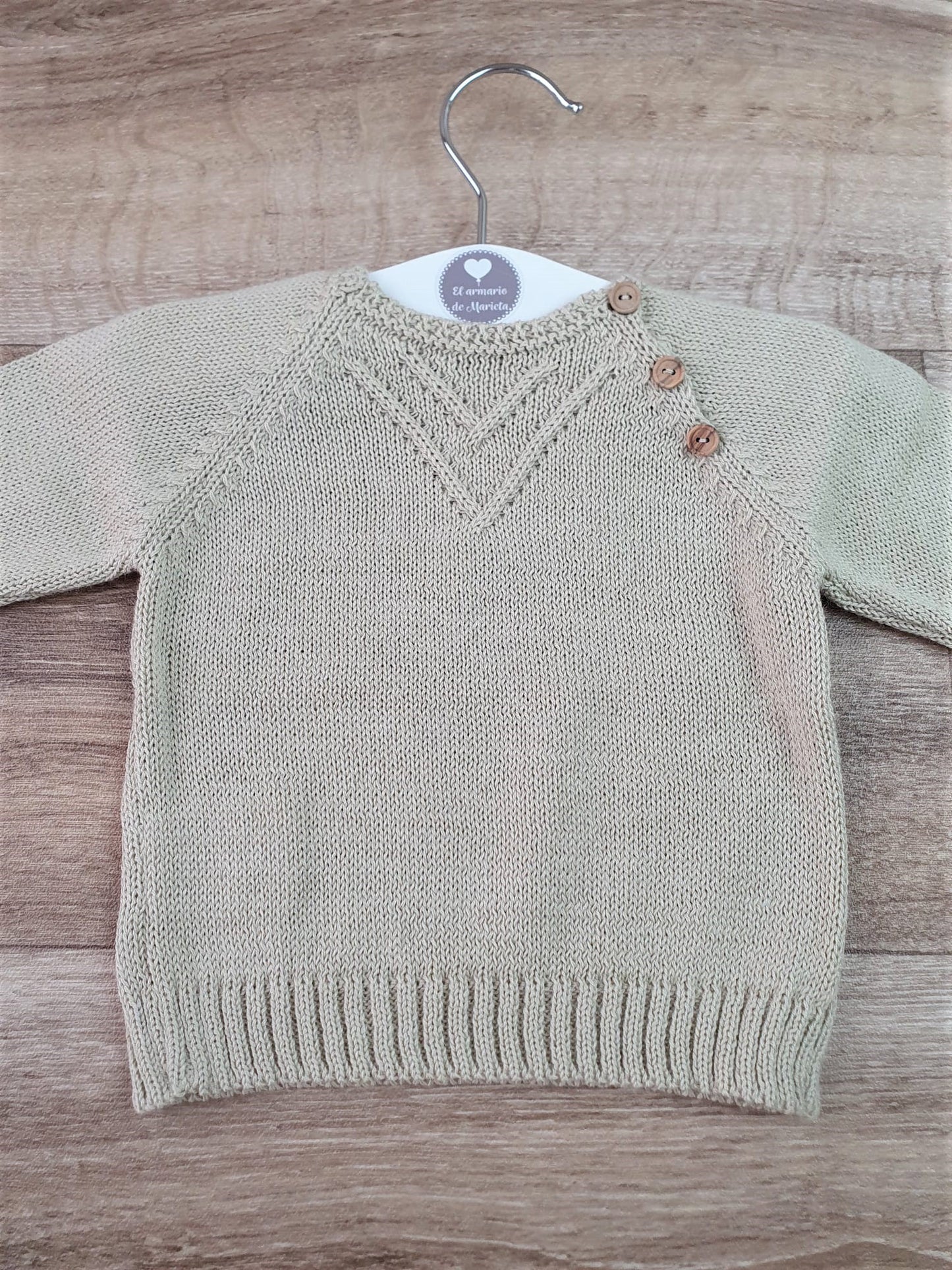 Jersey de hilo botones madera
