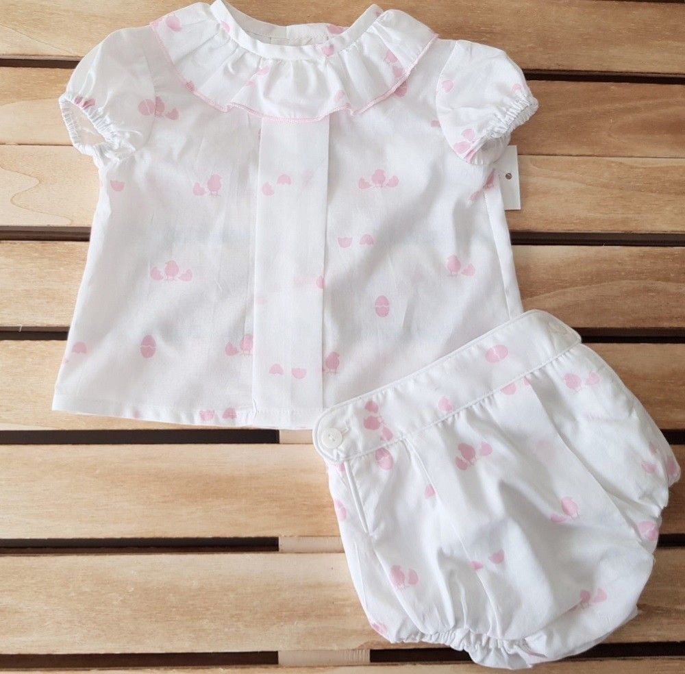 Conjunto de tela unisex pollitos