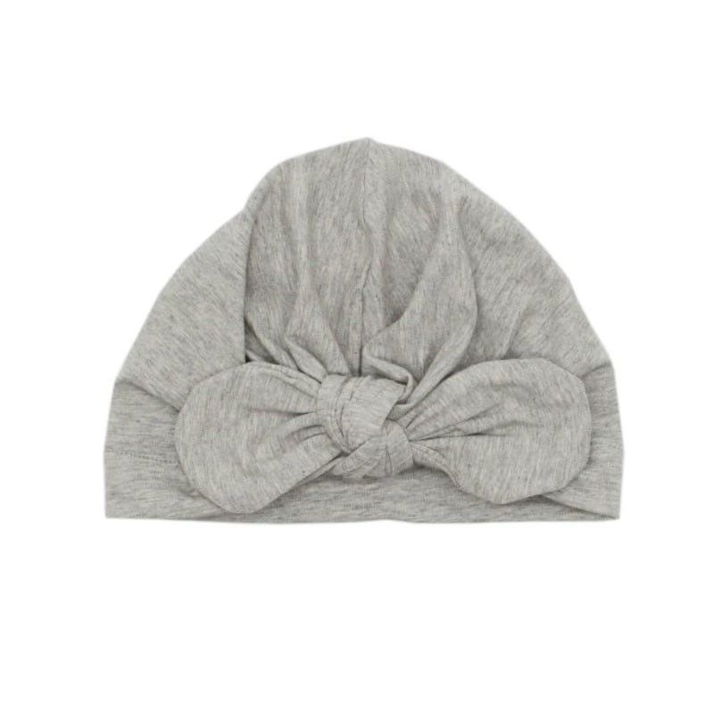 Turbante-casquete bebé liso con lazo