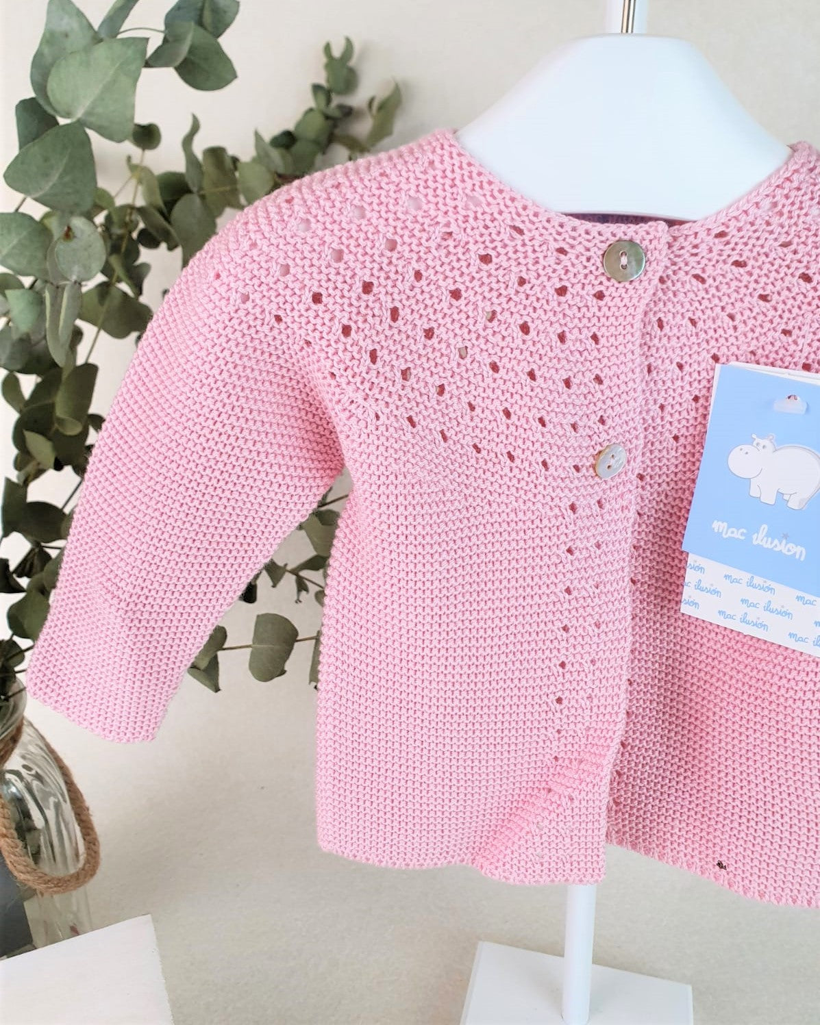 Chaqueta unisex larga con calados