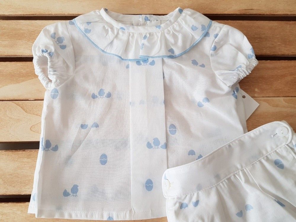 Conjunto de tela unisex pollitos