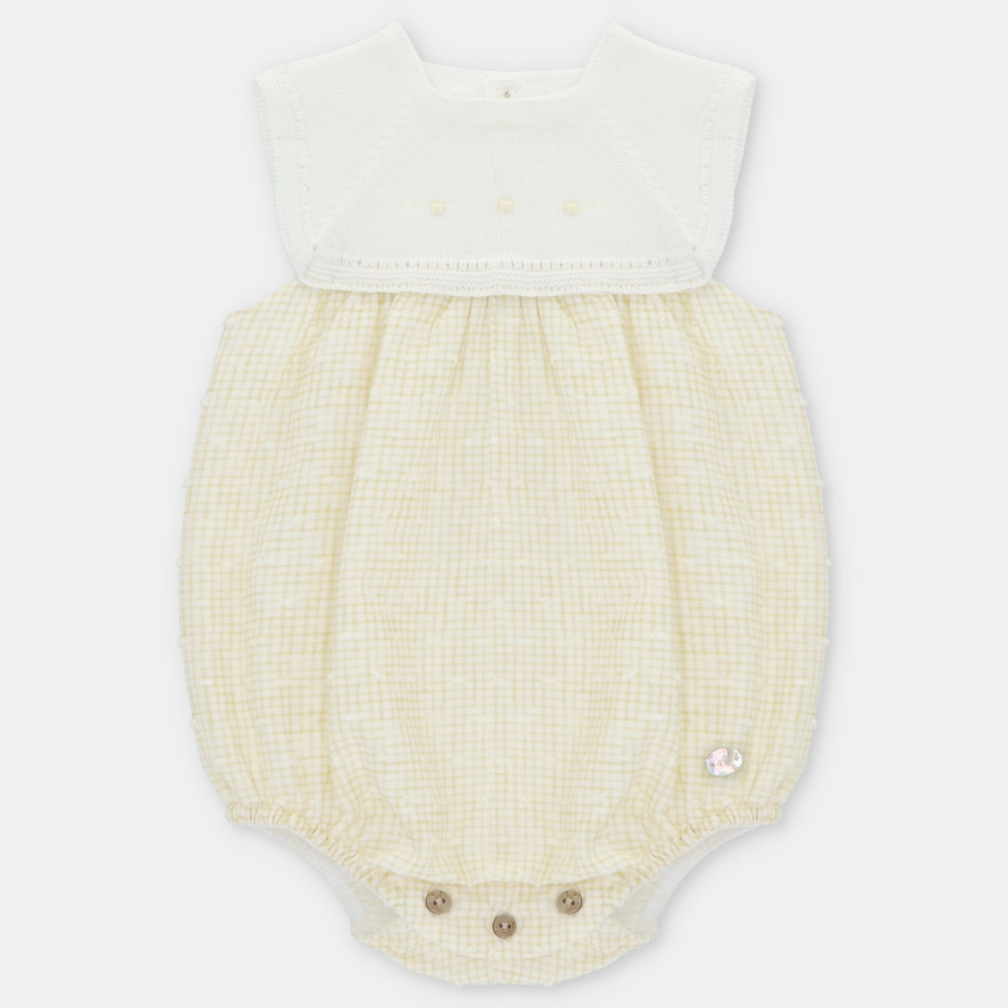 Pelele punto blanco y tela amarilla Winnipeg