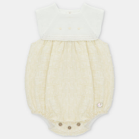 Pelele punto blanco y tela amarilla Winnipeg