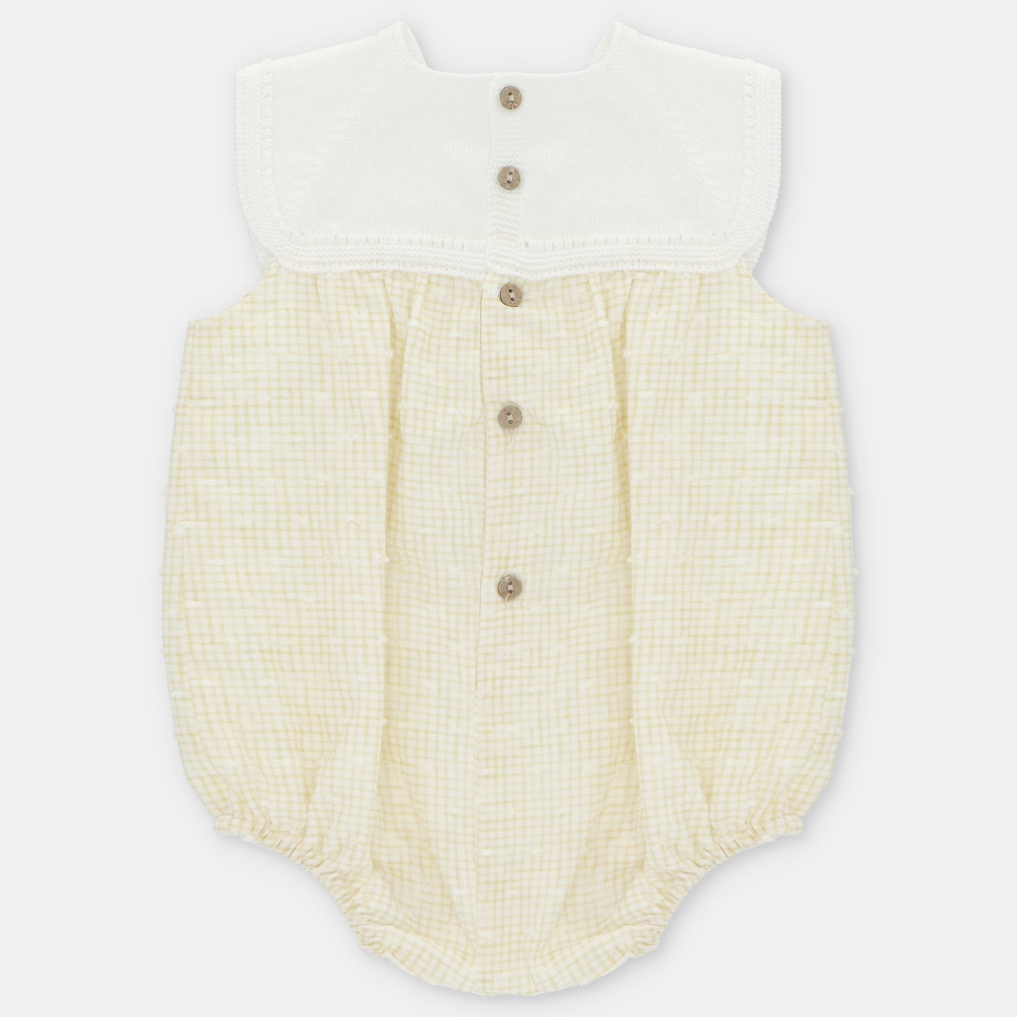 Pelele punto blanco y tela amarilla Winnipeg