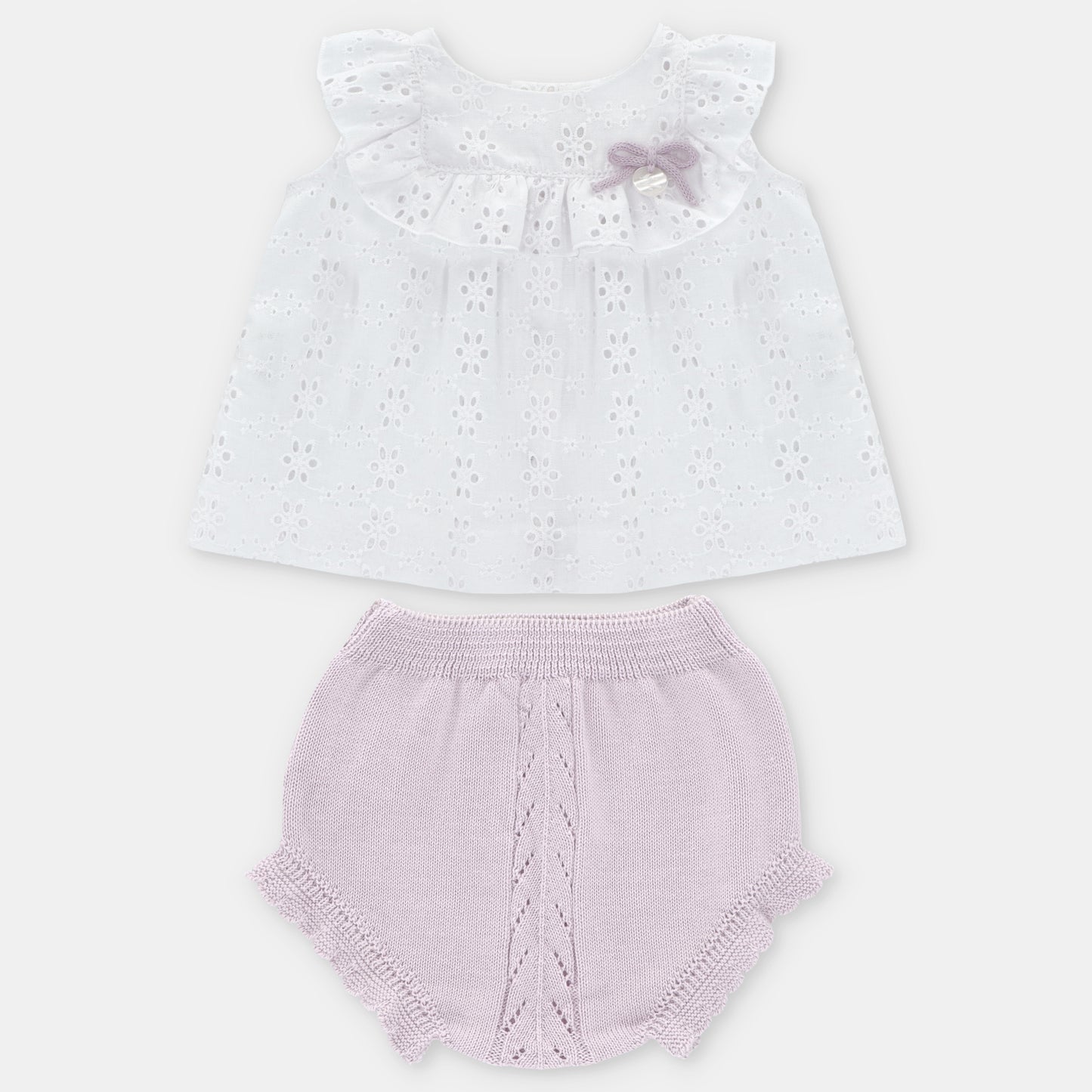 Conjunto niña de blusa con braguita de punto Niagara