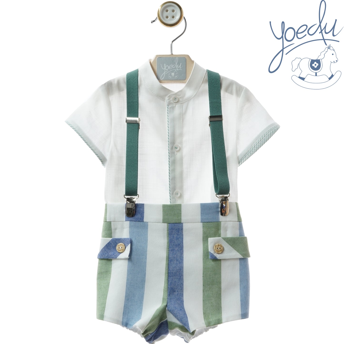 Conjunto bebé con tirantes mosaico