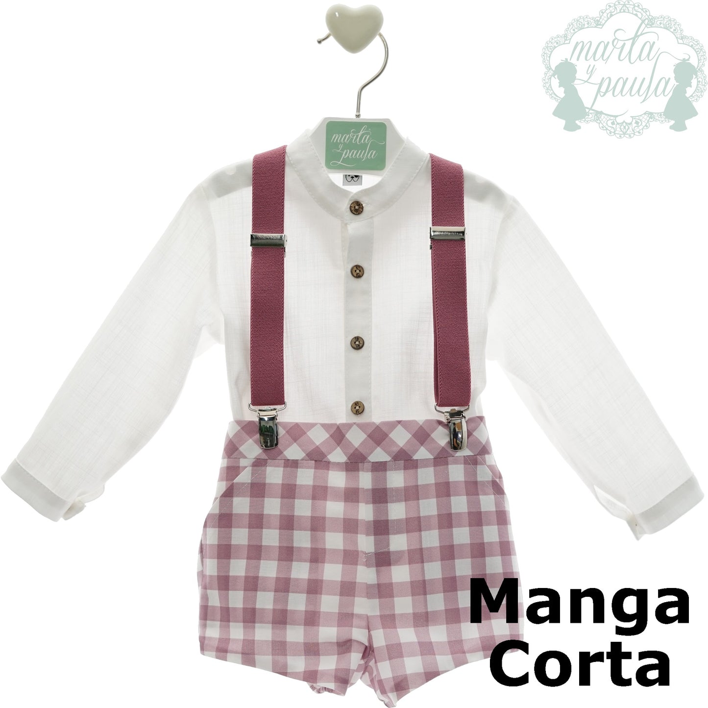 Conjunto bebé manga corta con tirantes Piscis