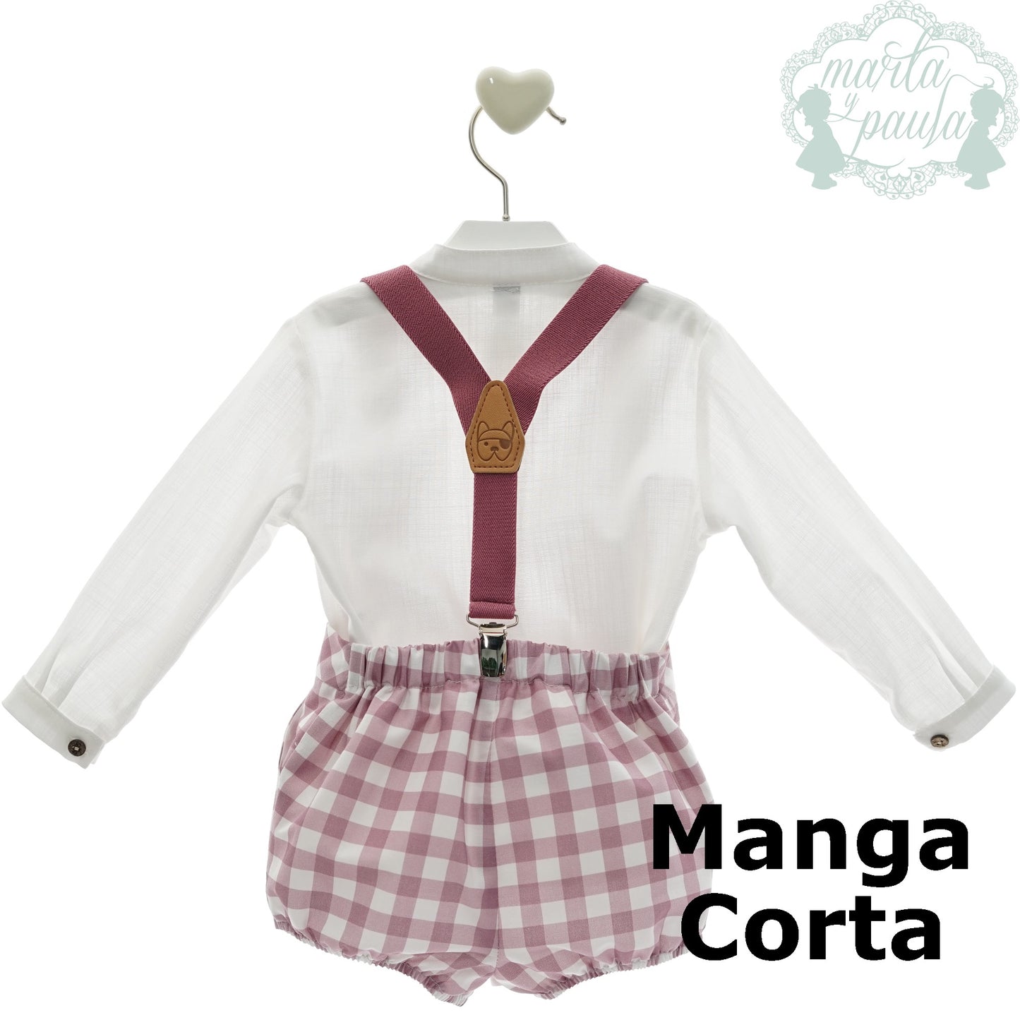 Conjunto bebé manga corta con tirantes Piscis