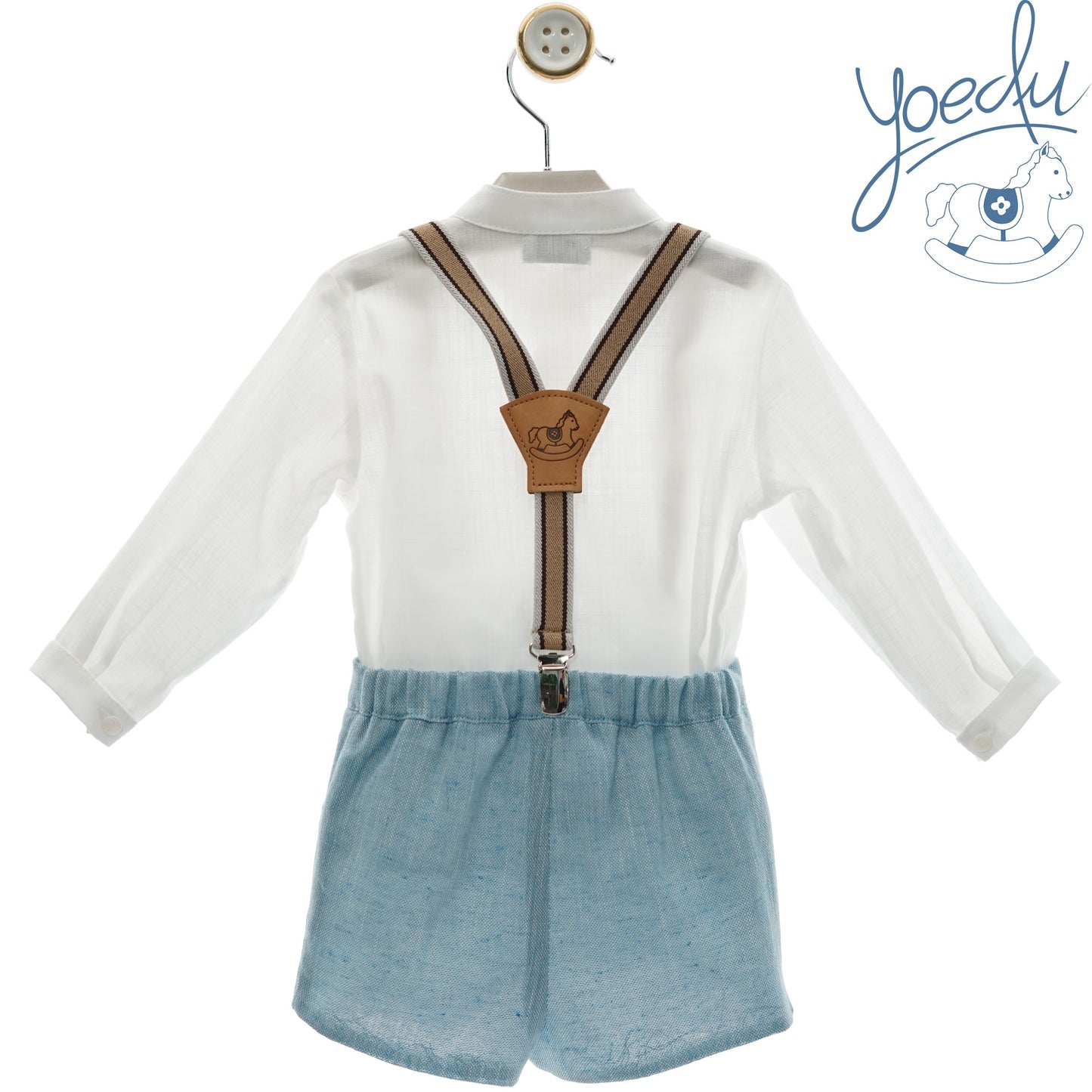 Conjunto con camisa de manga larga y tirantes Medieval