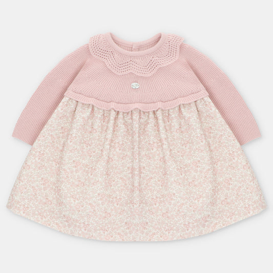Vestido punto y tela niña Leeds
