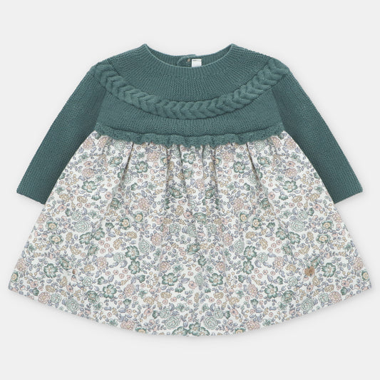 Vestido punto y tela niña Brighton