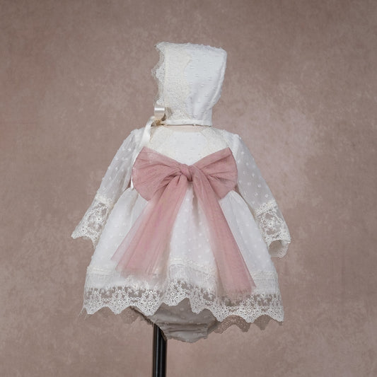 Jesusito gasa plumeti con capota y braguita - 13826