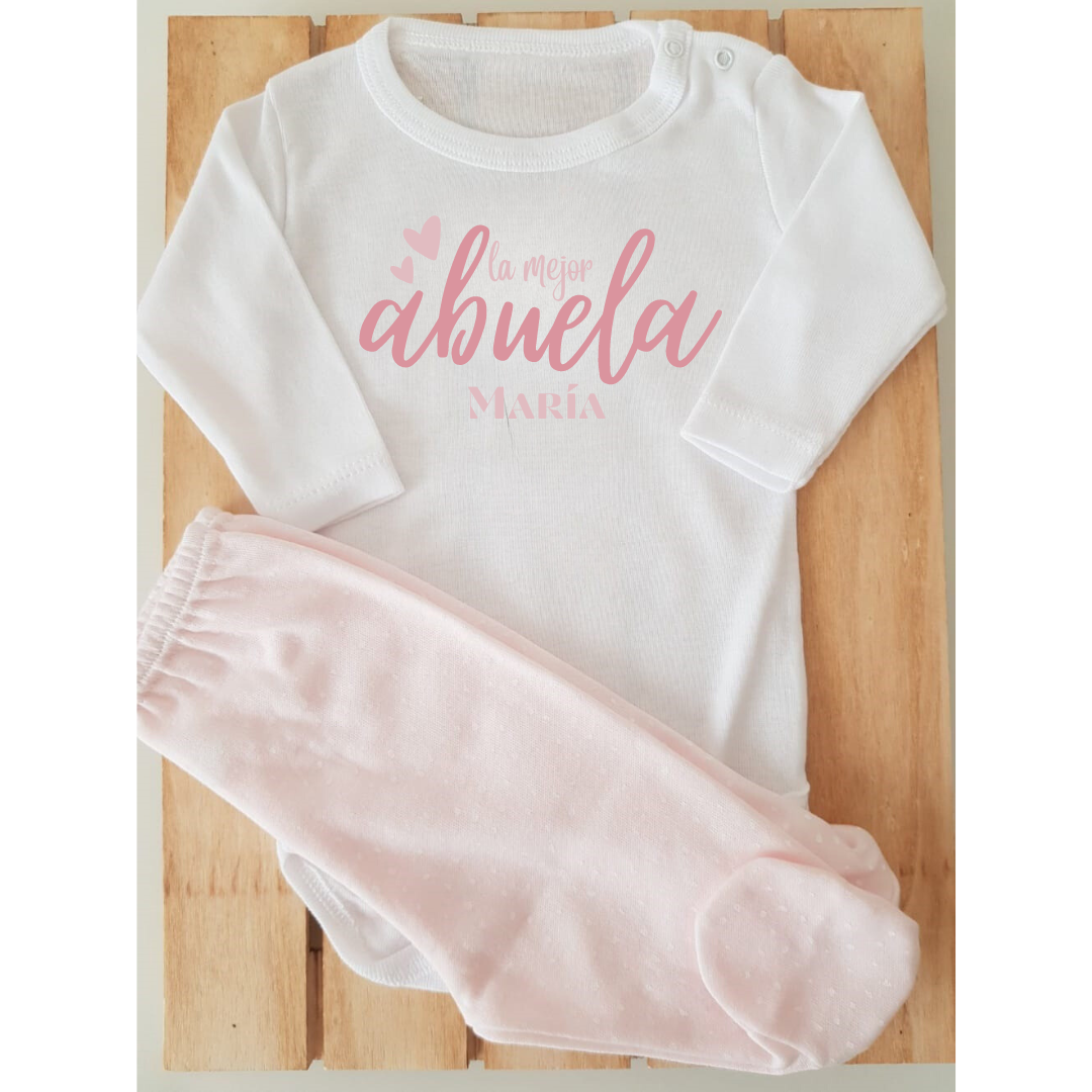 Conjunto con polaina personalizado - La  mejor abuela