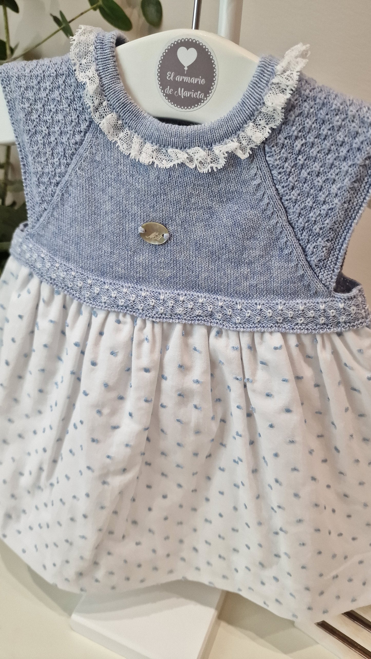 Vertido de punto y tela niña Volterra azul