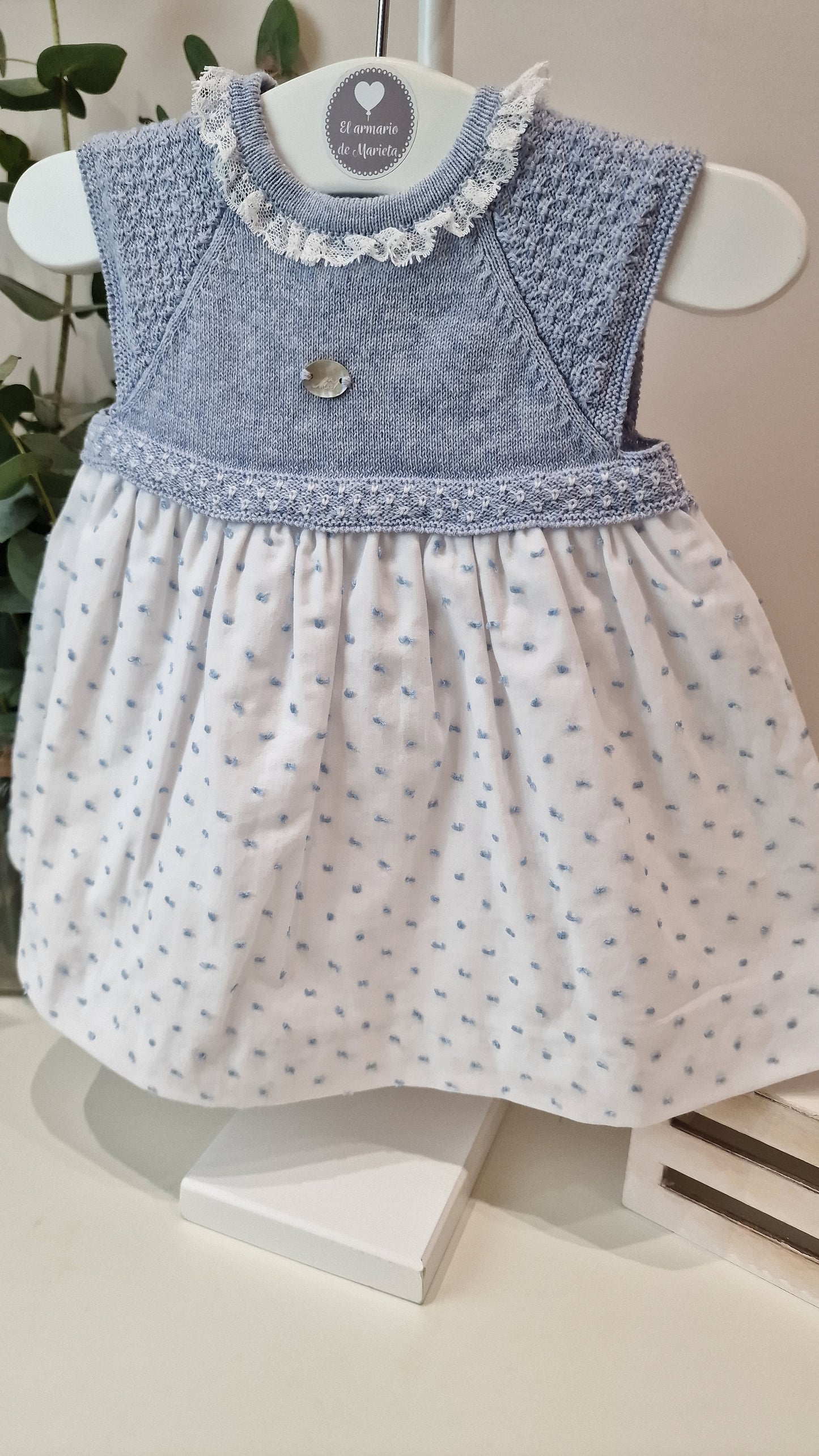 Vertido de punto y tela niña Volterra azul