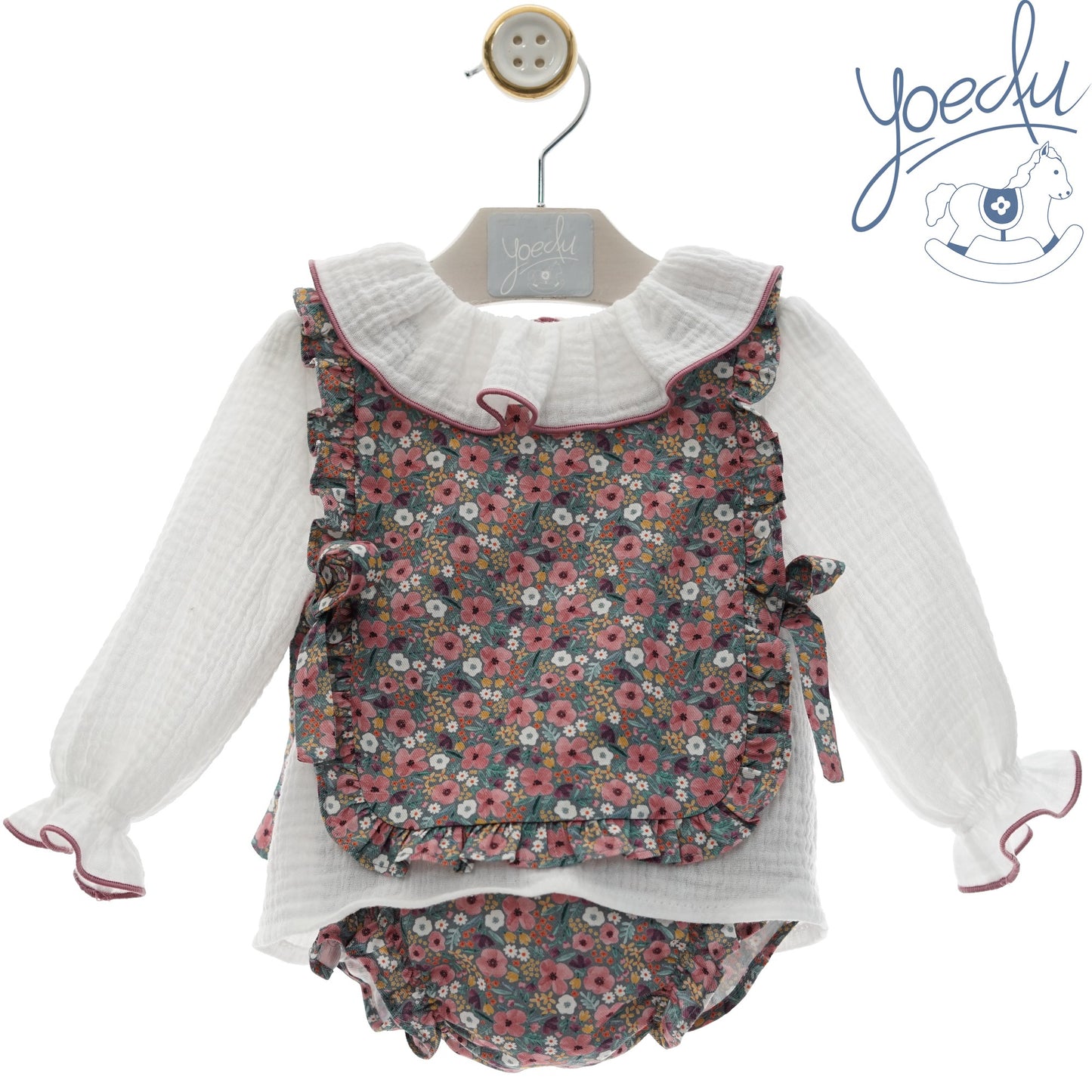 Conjunto bebé niña tres piezas Cachemira