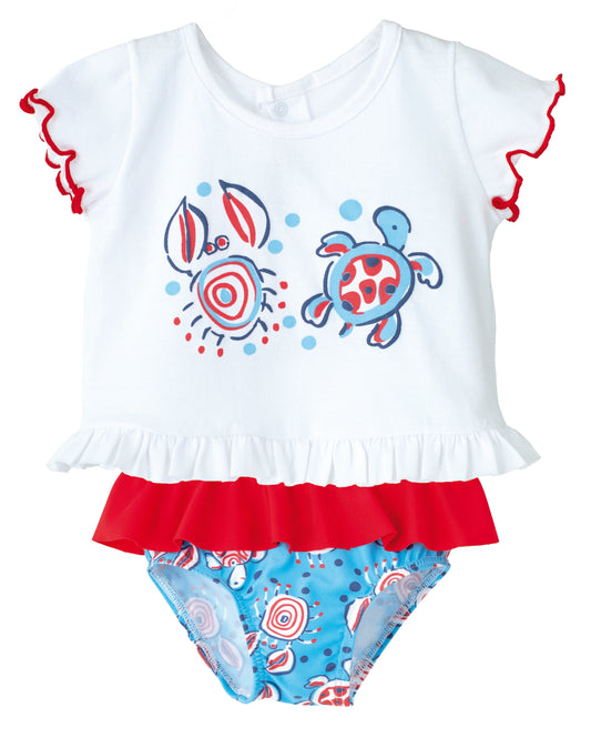 Conjunto niña baño Océano
