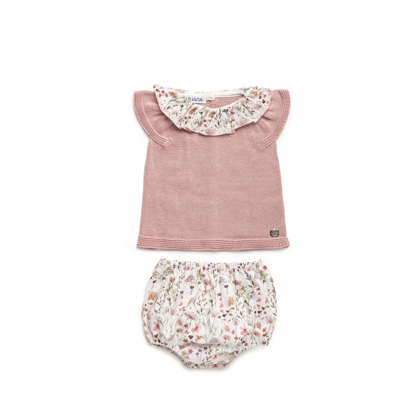 Conjunto de punto de niña con florecitas - Siroco