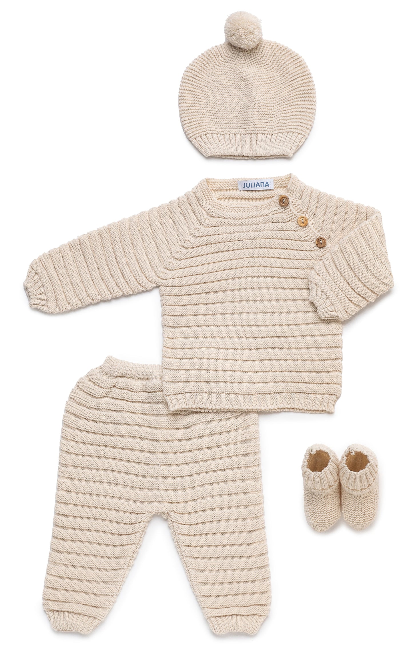 Conjunto de polaina de cuatro piezas en tono crema - Sonata