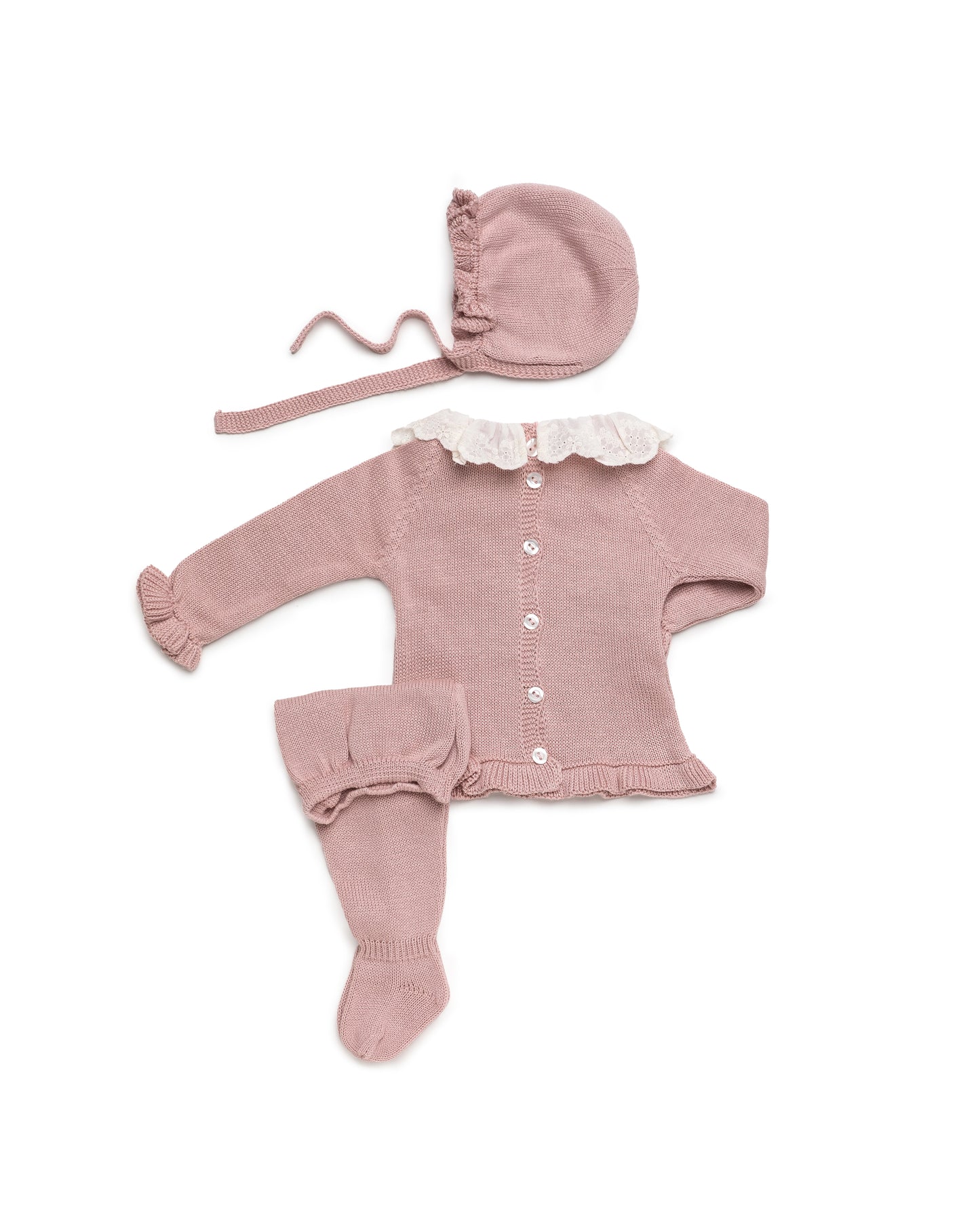 Conjunto de tres piezas tachón tranza bodoques