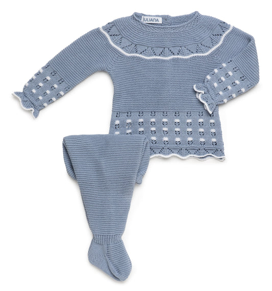 Conjunto de dos piezas empiece calado flor