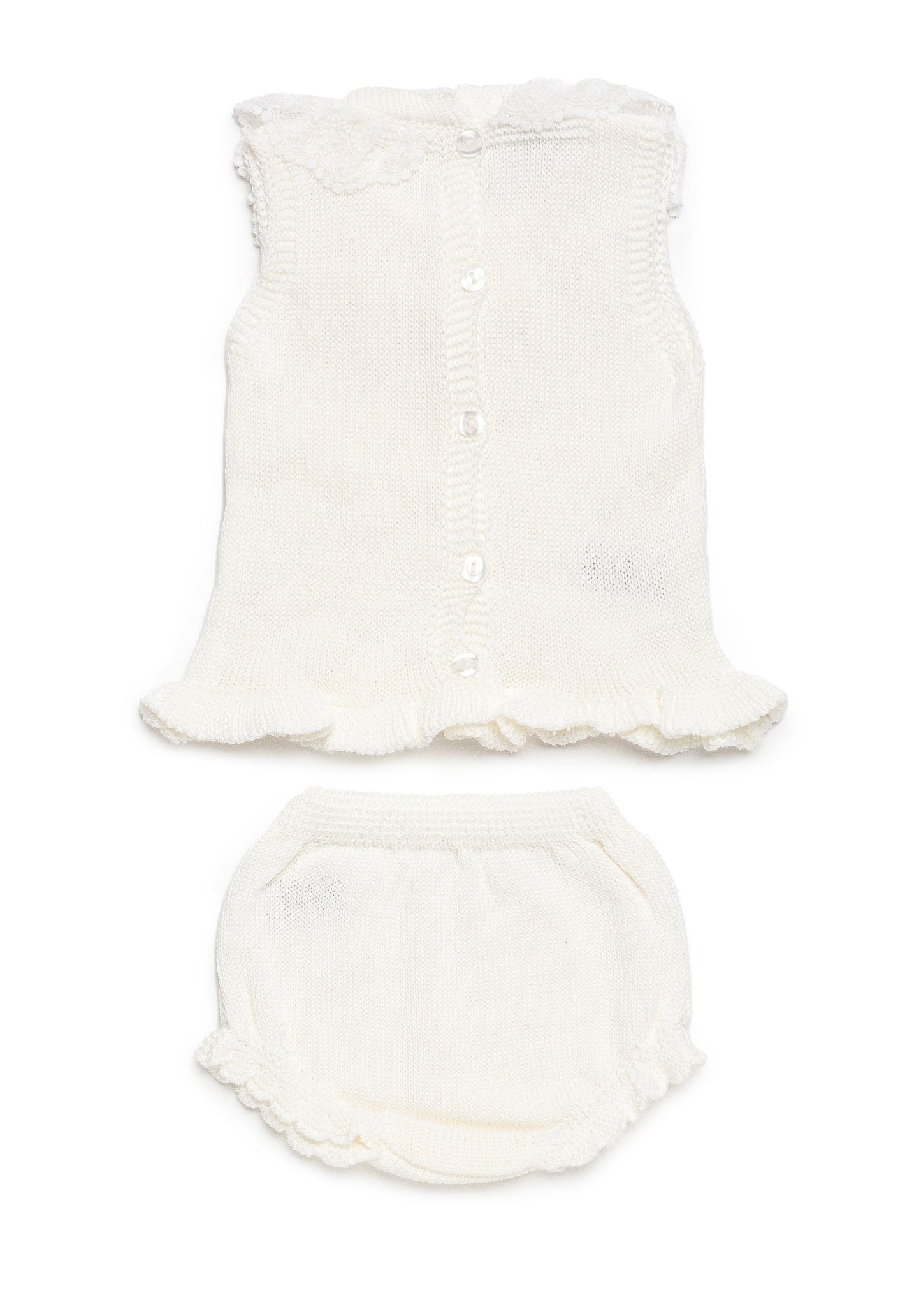 Conjunto con braguita punto rombos calados