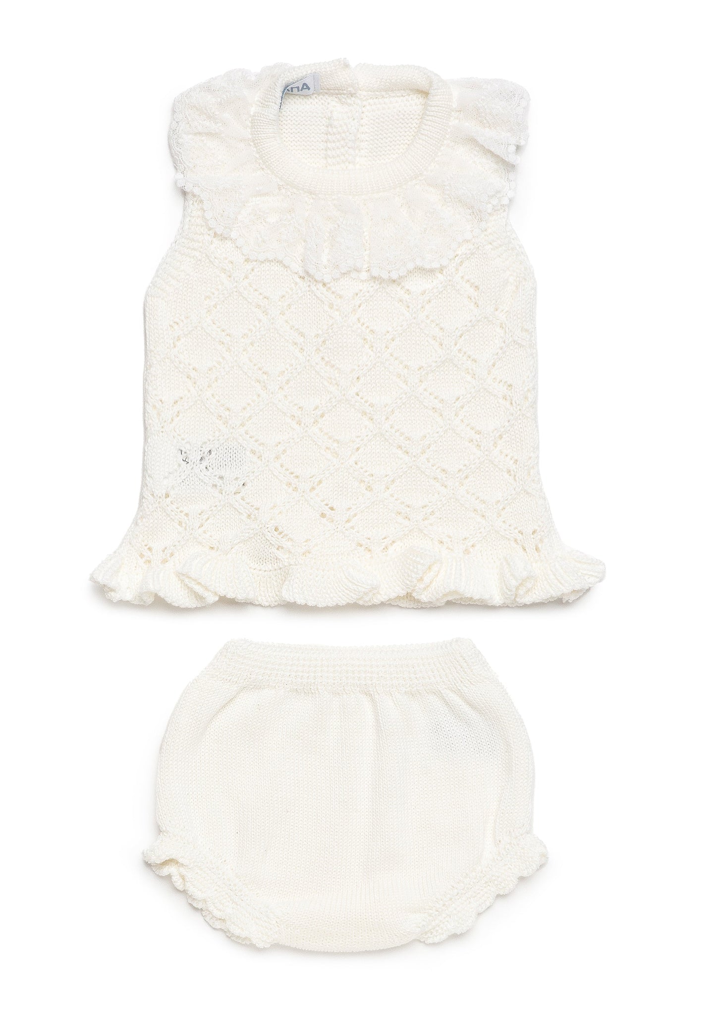 Conjunto con braguita punto rombos calados