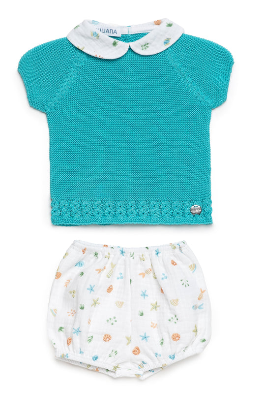 Conjunto con braguita tela mar