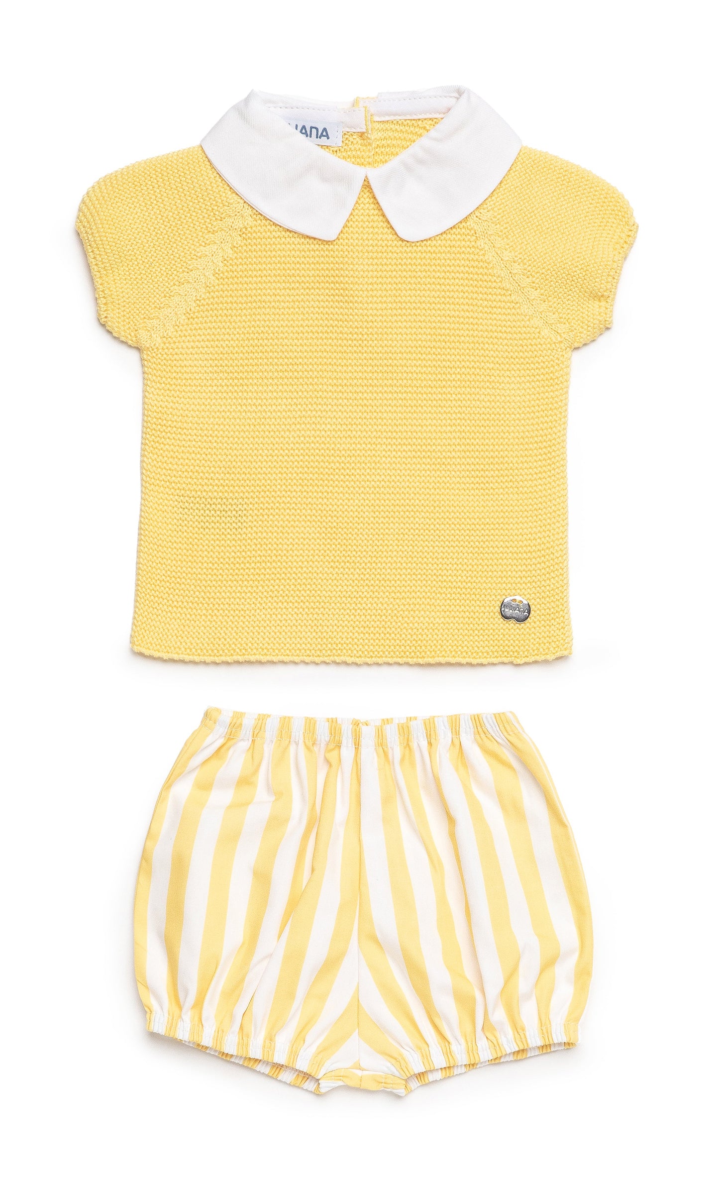 Conjunto con braguita tala rayas amarillo
