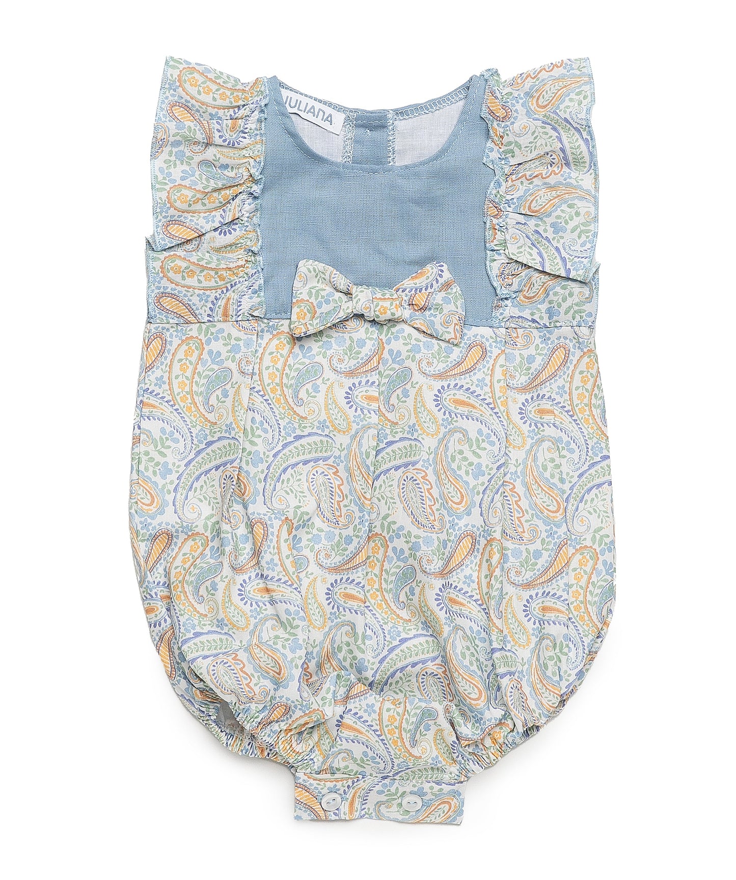 Pelele cortado en la cintura con con dos hombreras cachemiras