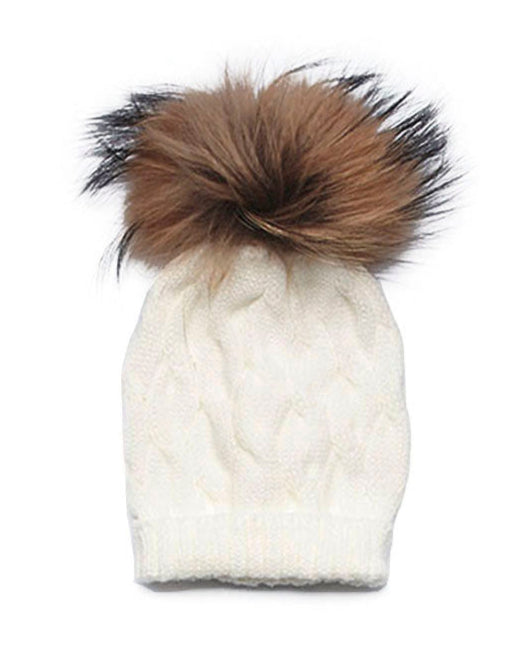Gorro suelto trenza pompón