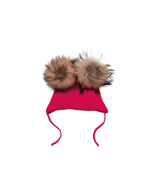 Gorro suelto dos pompones - verde báltico