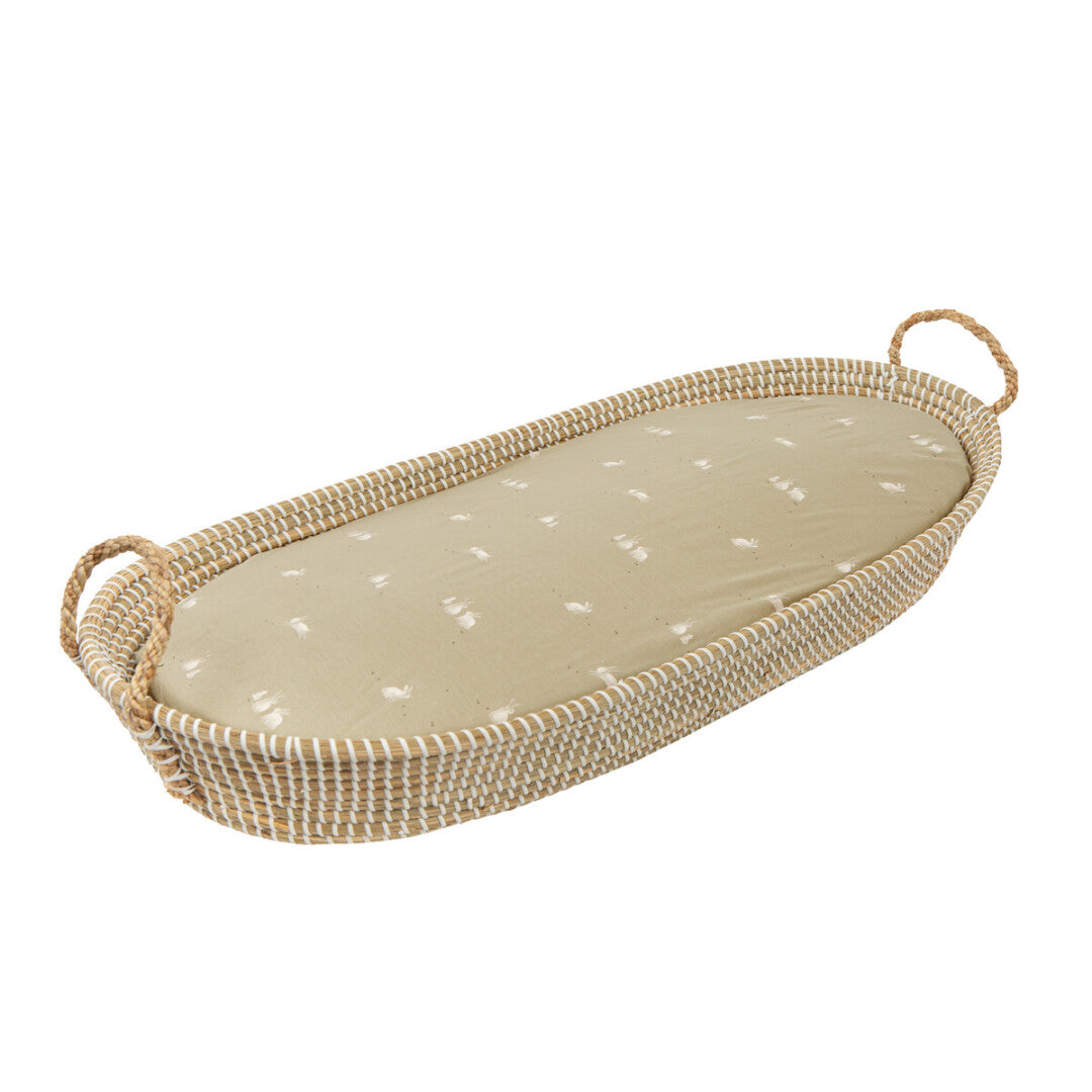 Cesto cambiador mimbre con colchón y bajera