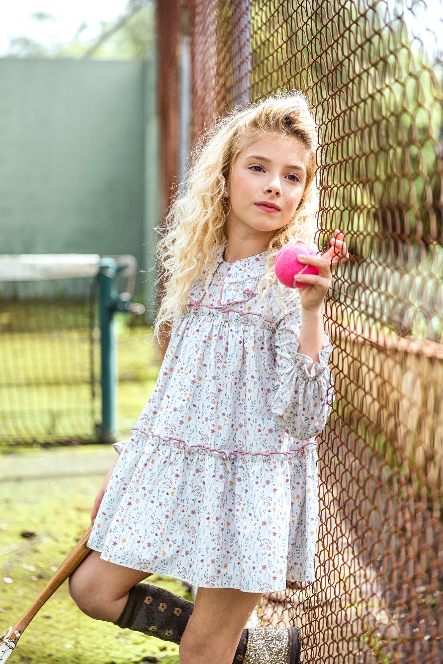 Vestido infantil flores yoedu