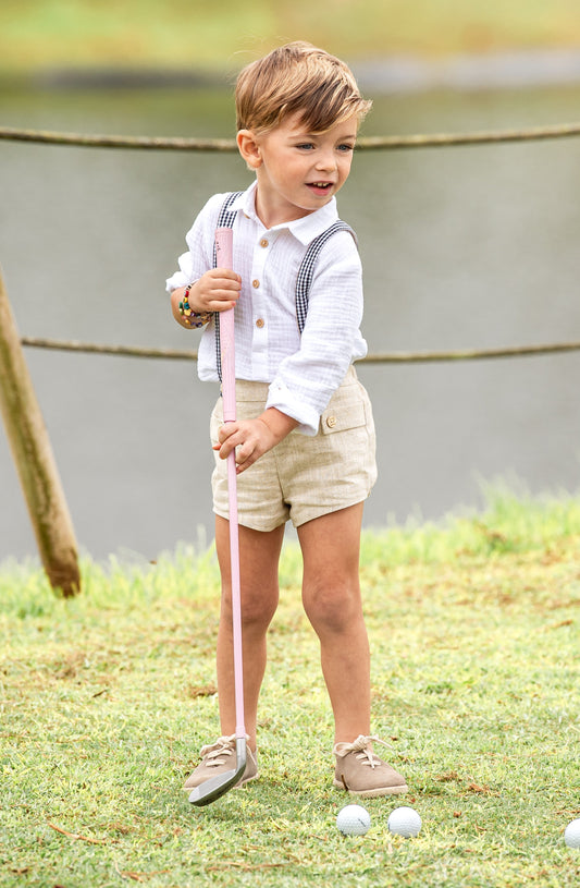 Conjunto bebé manga larga con tirantes Cerámica