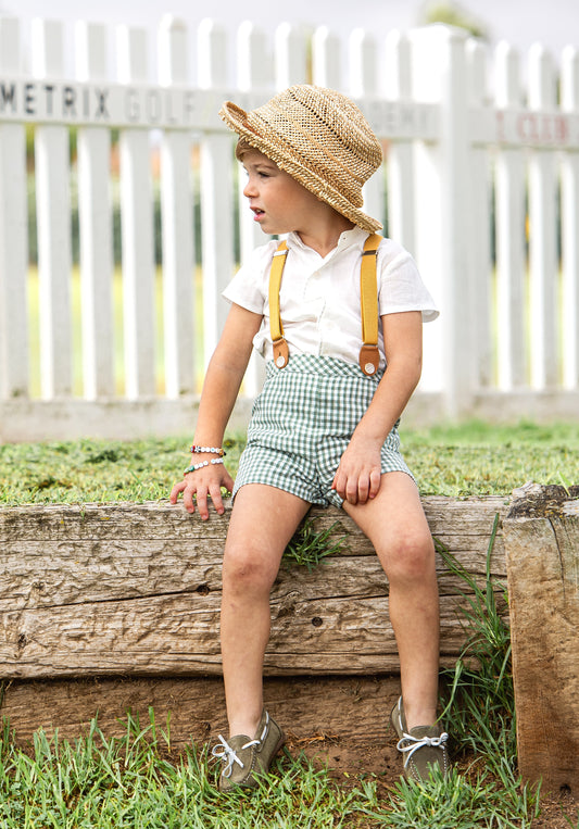 Conjunto bebé de cuadro verde Ánfora
