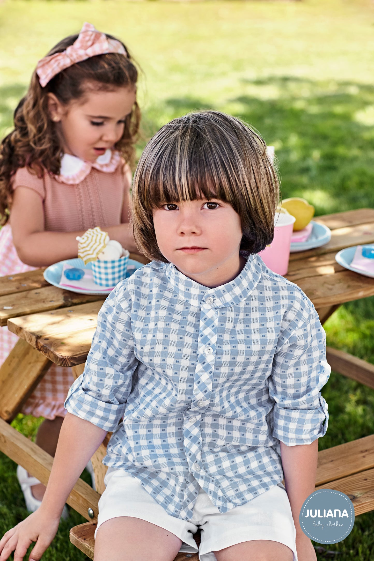 Conjunto de niño cuadritos y plumeti