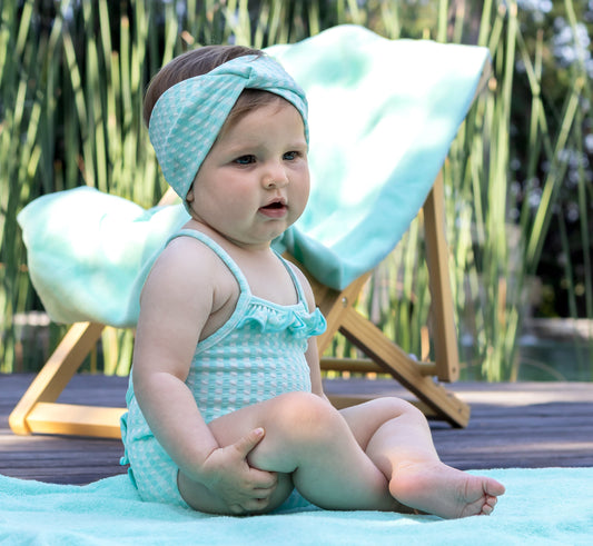 Bañador vichy turqusa