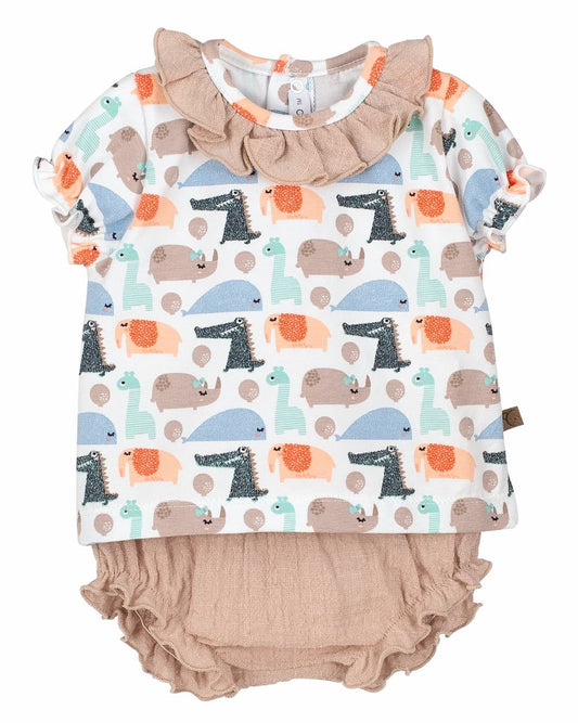 Conjunto de niño con pololo y volante en cuello Hiblea