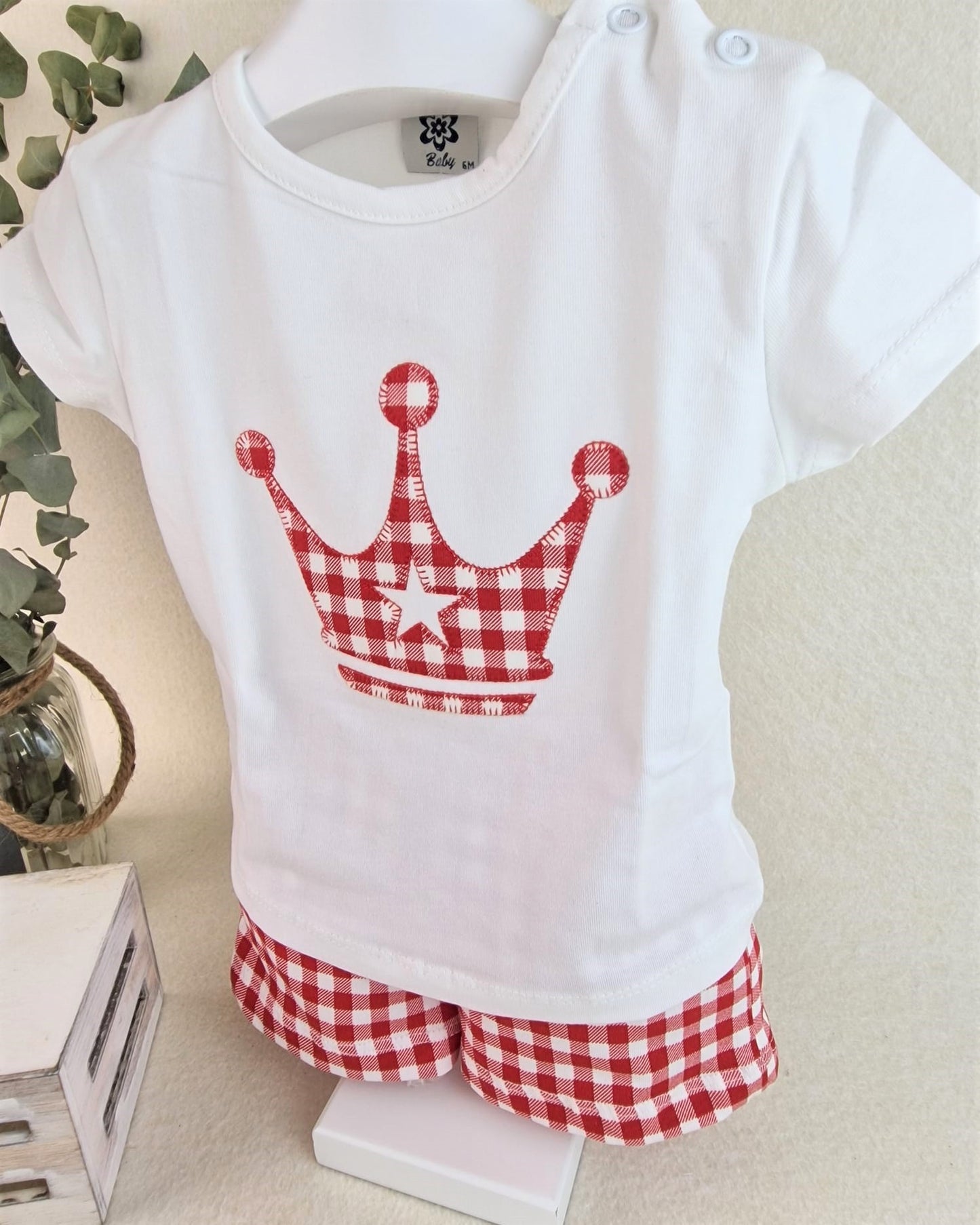 Conjunto de niño casual corona vichy