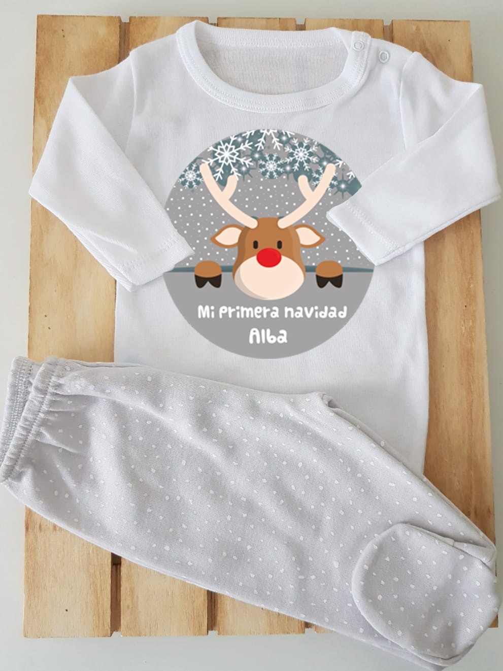 Conjunto con polaina personalizado - Reno navideño