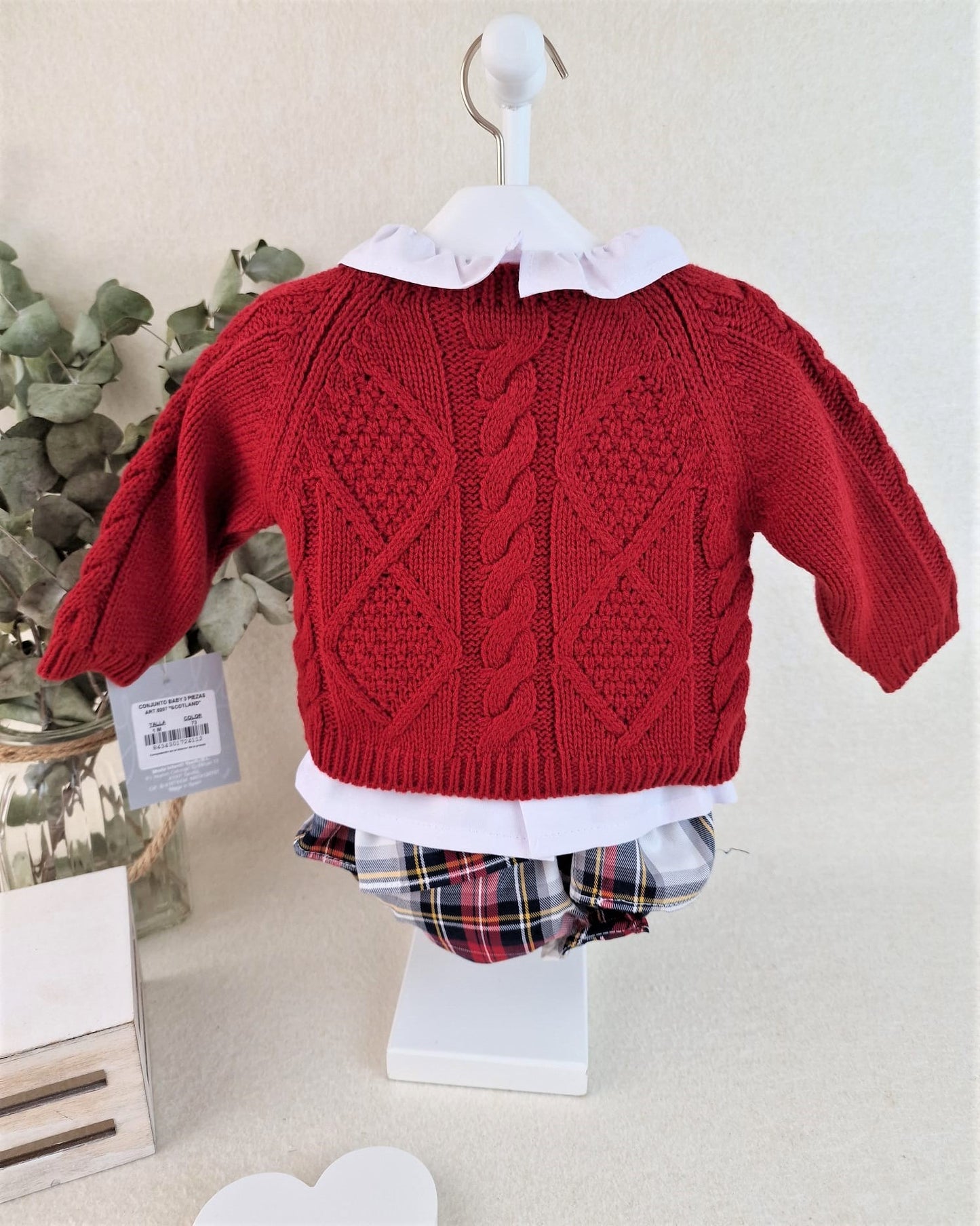 Conjunto baby tres piezas niña Scotland