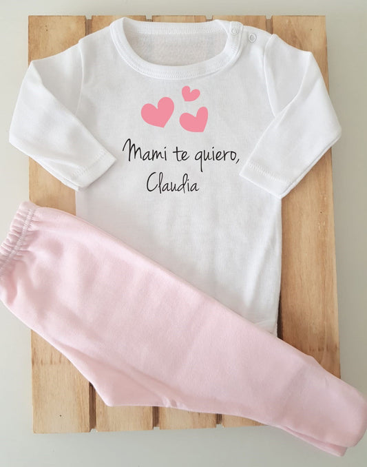 Conjunto con polaina personalizado - Mami te quiero