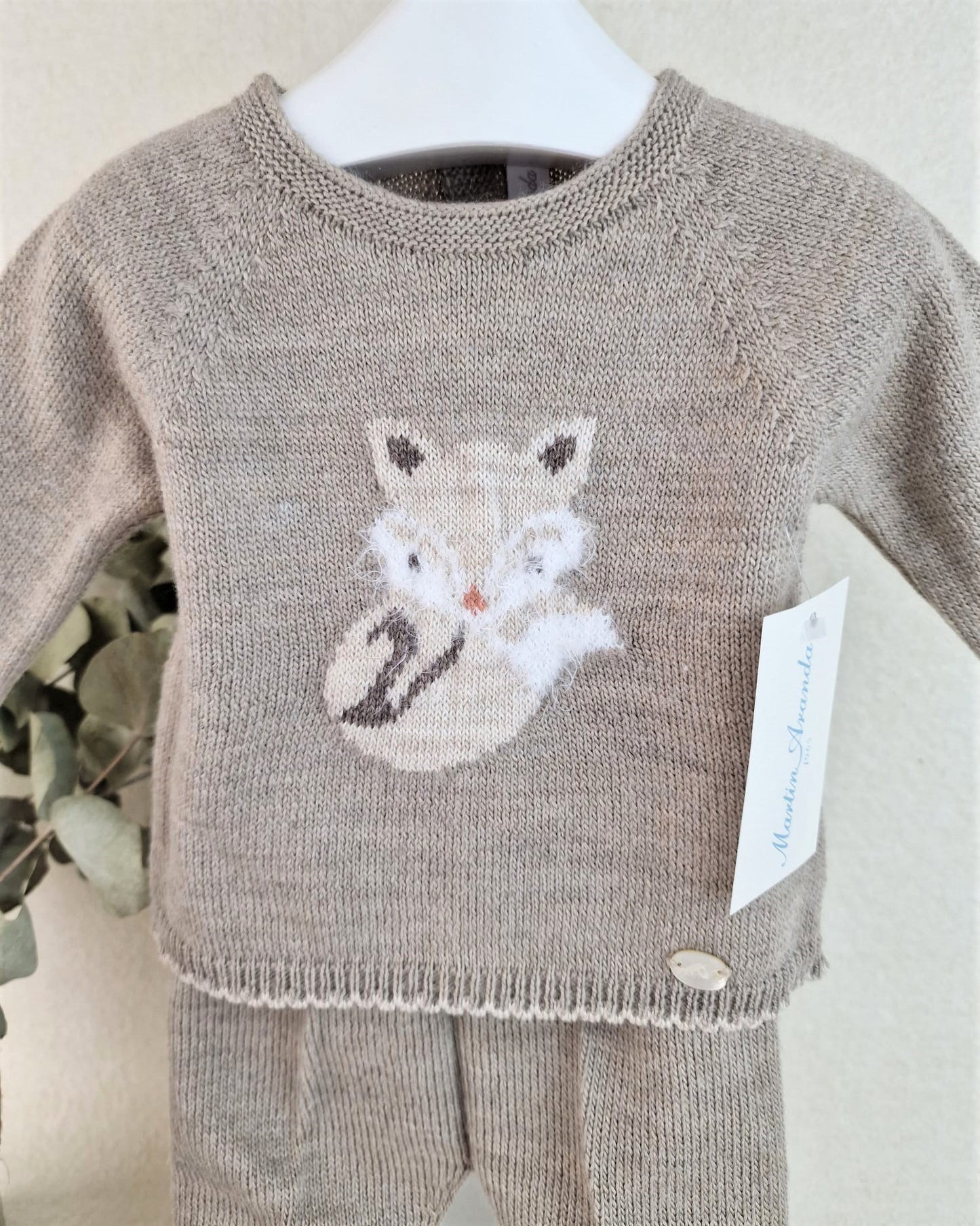 Conjunto con polaina y gorrito Little fox