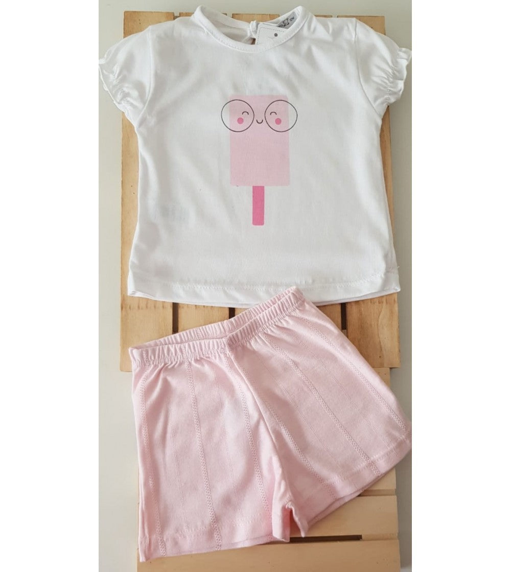 Pijama de manga corta con polo