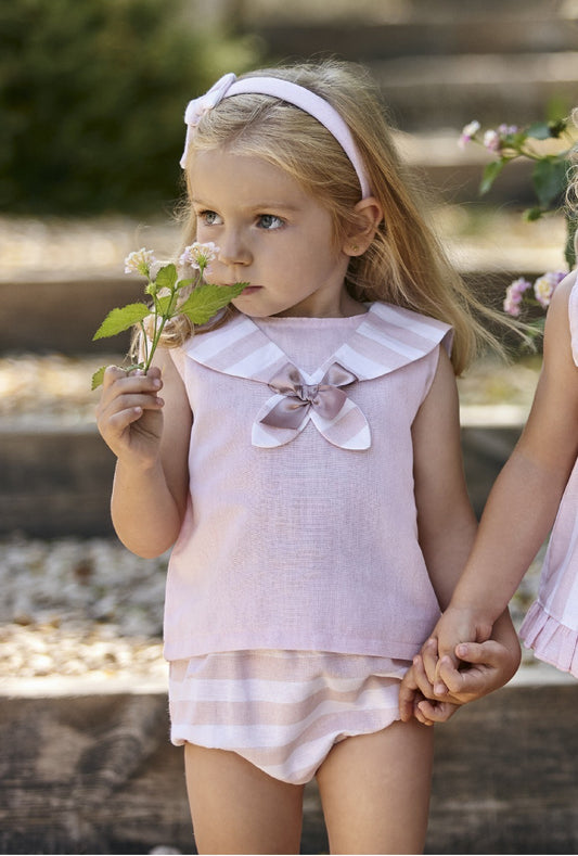 Conjunto camisa y braguita niña babero