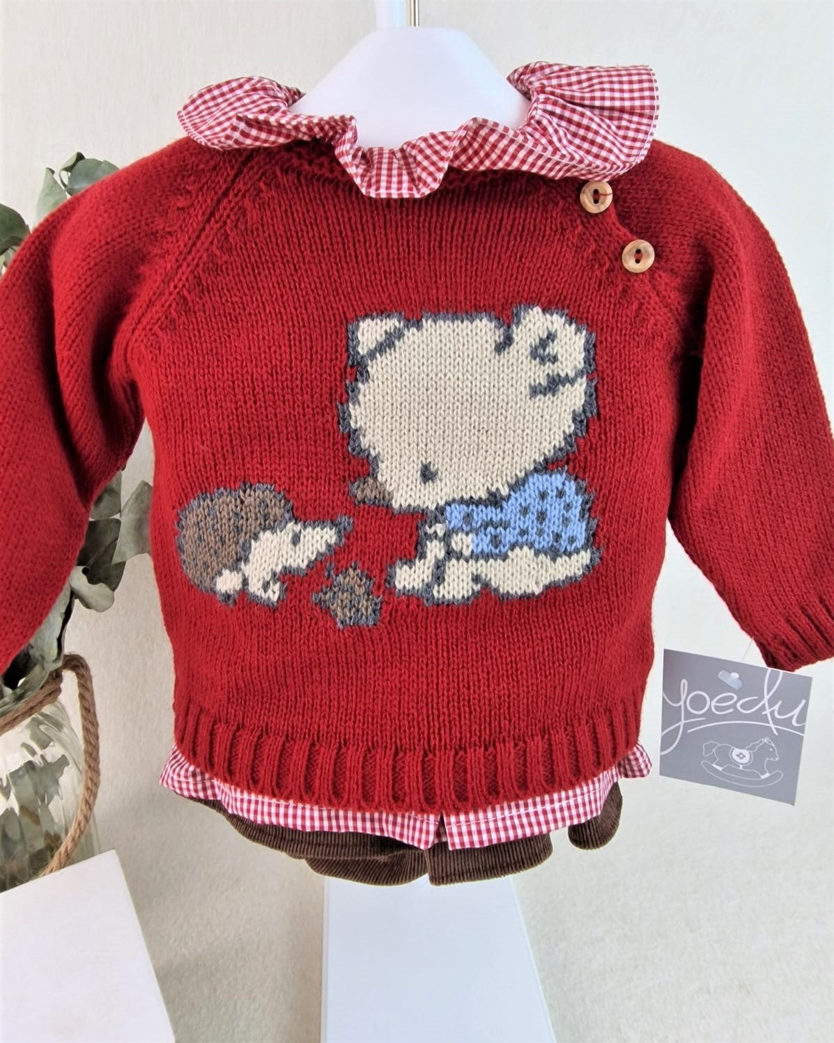 Conjunto baby tres piezas niña Oso y erizo